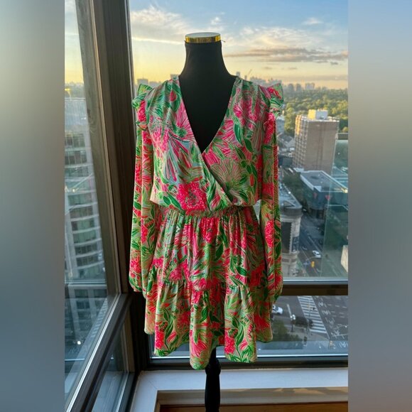 🆕 LILLY PULITZER 🧿 NWT Taviana Stretch Dress, Coming in Hot Blue Horizon, Sz 6 - Picture 8 of 16